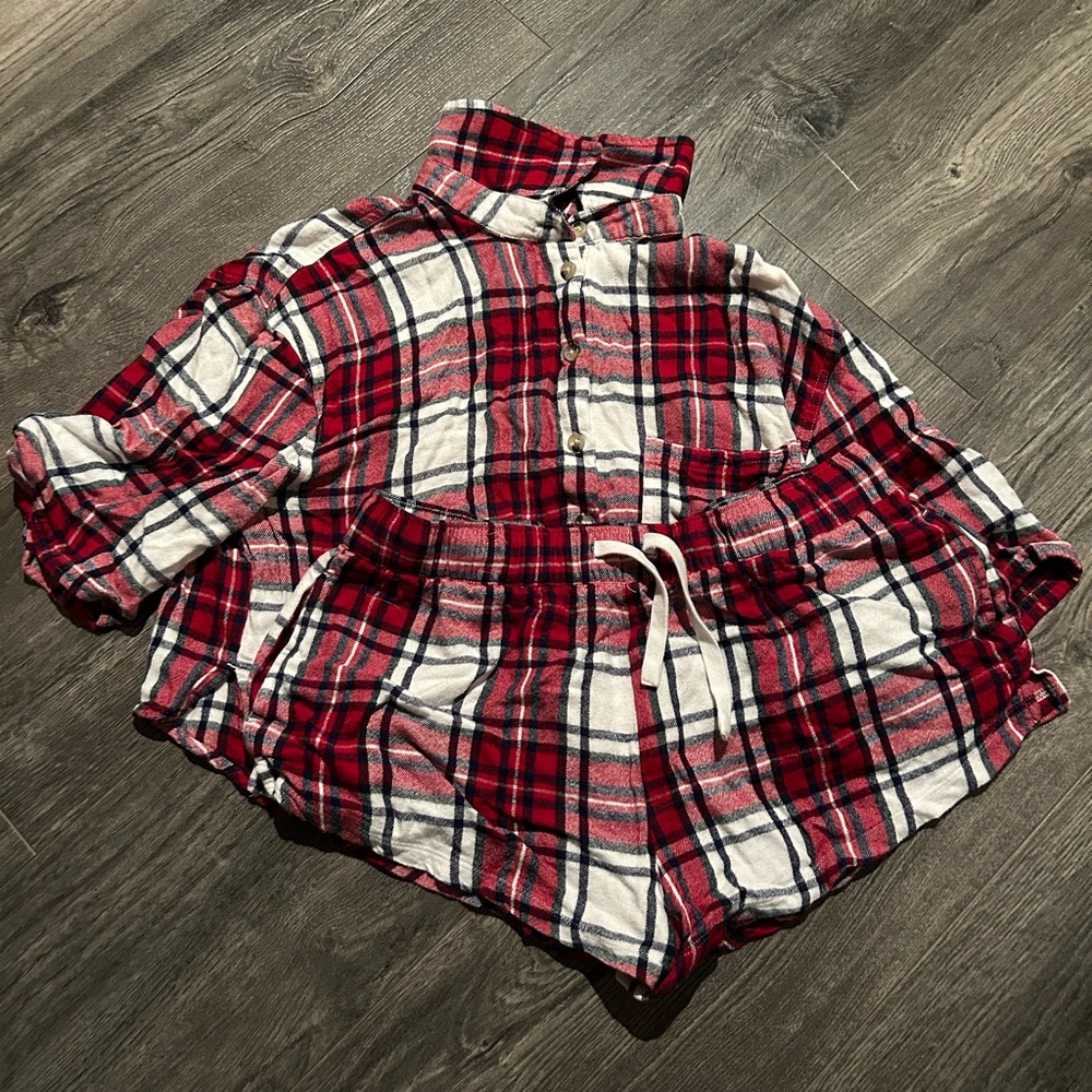 Garage Red and White Plaid Shirt